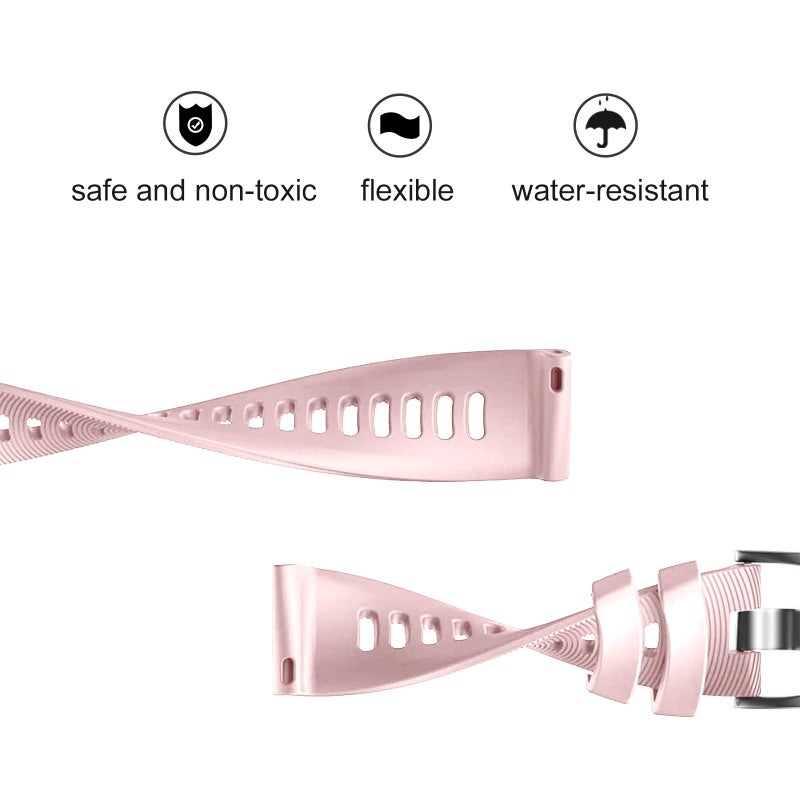 ISABAKE Watch Band for Garmin Forerunner 245/245 Music/Forerunner 645/645 Music,Compatible with Garmin Vivoactive 3 /Venu Sq/Vivomove HRï¼Œ20mm Soft Silicone Replacement Wristbands (Pink) - Image 4